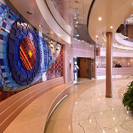 reception area in a GNV cruise ship