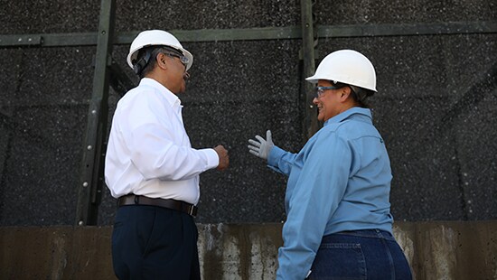 Ecolab expert at a water processing plant