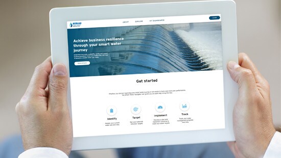 Smart Water Navigator image on a tablet computer